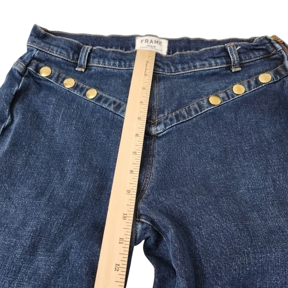 Frame‎ Jeans Womens 30 Straight Waldane Dark Wash Embellished Ankle Western Boho